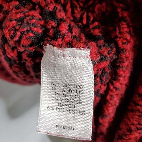 J‎ JILL red textured cowl neck turtleneck long tunic sweater M - Picture 9 of 11